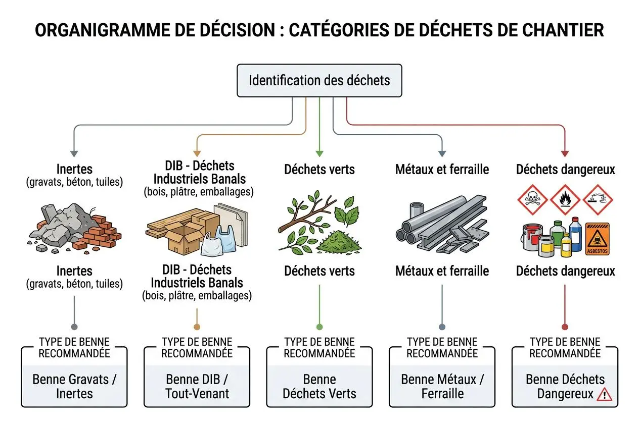 Arbre de décision pour sélectionner le type de benne