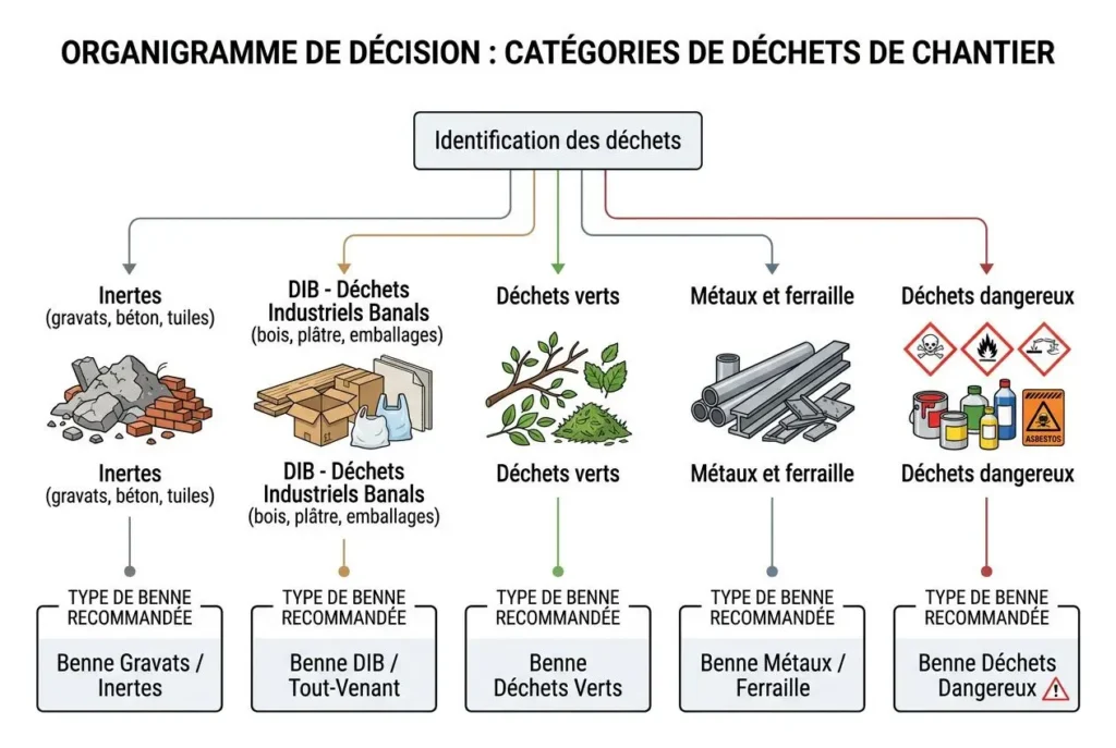Arbre de décision pour sélectionner le type de benne